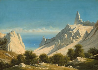 Vista de Sommerspiret, os penhascos de Møn de Georg Emil Libert