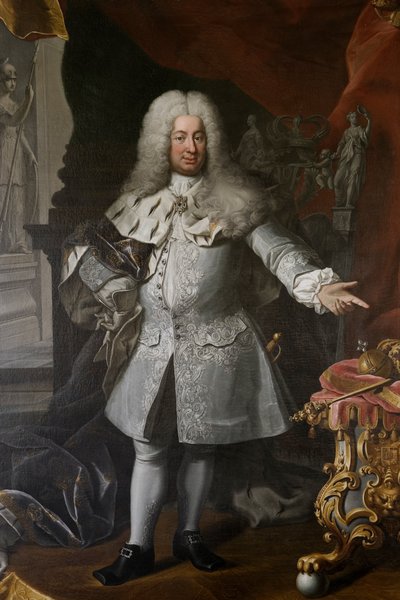 Fredrik I, Rei da Suécia, c.1720 (óleo sobre tela) de Georg Engelhardt Schröder