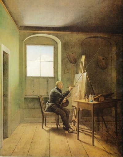Alemão: Caspar David Friedrich no seu estúdio Caspar David Friedrich no seu estúdio (1811) de Georg Friedrich Kersting