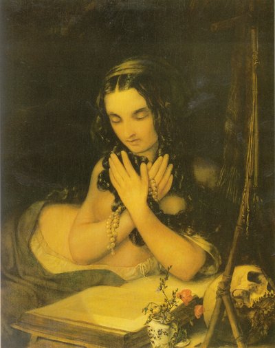 Alemão:  Maria Madalena Penitente Maria Madalena de Georg Friedrich Kersting