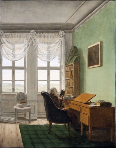 Alemão:  Reinhards Studierstube O estudo do capelão Reinhard de Georg Friedrich Kersting