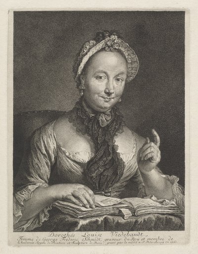 Dorothée Louise Viedebandt (Esposa do Artista) de Georg Friedrich Schmidt