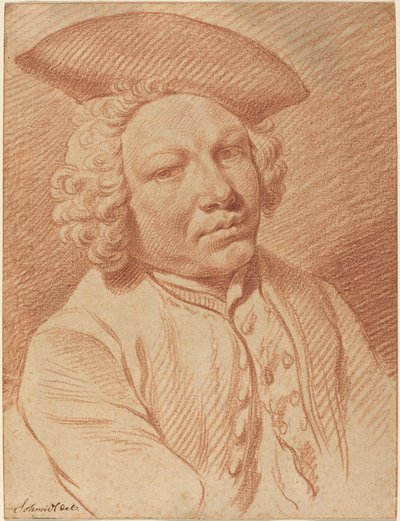 Retrato de um homem com um chapéu Tricorn de Georg Friedrich Schmidt
