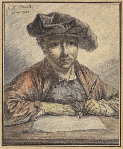Desenho de autorretrato de Georg Friedrich Schmidt