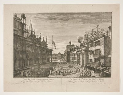 A rua Saint Bassi e seu templo em Veneza de Georg Gottfried Winckler