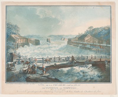 Vista da primeira cachoeira Tisteddal na Noruega de Georg Haas