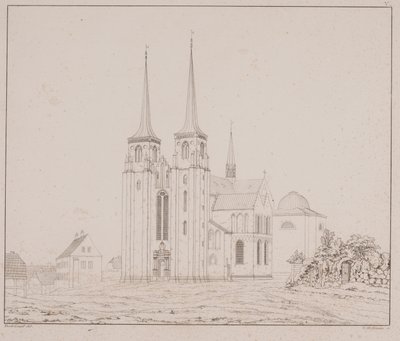 Dinamarquês: Catedral de Roskilde vista de sudoeste de Georg Hoffmann