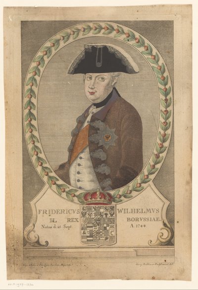 Retrato de Frederick William II, Rei da Prússia de Georg Mathäus Probst