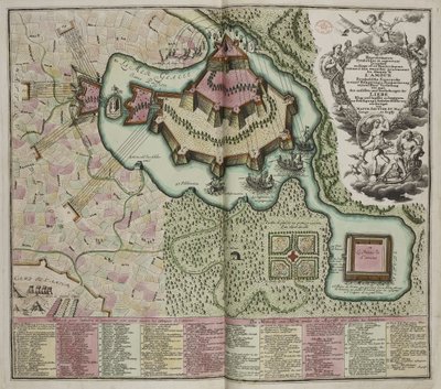 Mapa Alegórico do Cerco do Castelo do Amor de Georg Matthäus Seutter