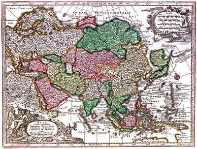 Mapa da Ásia de Georg Matthäus Seutter