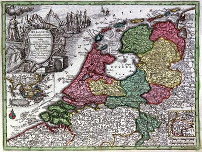 Mapa da Holanda de Georg Matthäus Seutter