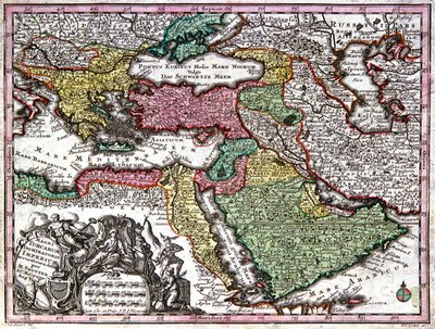 Mapa do império otomano de Georg Matthäus Seutter