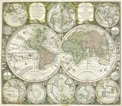 Mapa do mundo, 1744 de Georg Matthäus Seutter