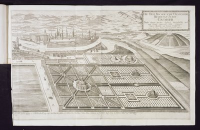 Os novos jardins em Cremsier, a residência do Príncipe-Bispo, publicado em c.1700 de Georg Matthaus Vischer