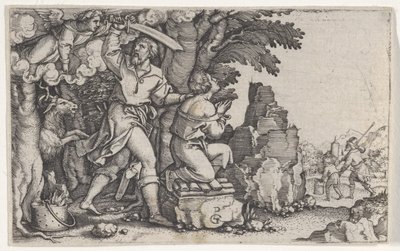 O sacrifício de Abraão, de A História de Abraão. de Georg Pencz