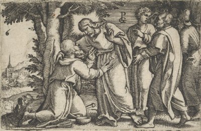 Cristo curando o leproso, da História de Cristo, 1534-35. de Georg Pencz
