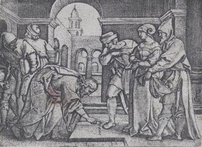 Cristo e a Mulher Adúltera. de Georg Pencz