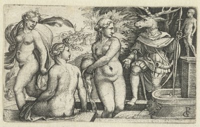 Diana transforma Acteon num veado para castigo de Georg Pencz