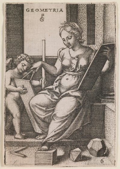 Geometria, da série "As Artes Liberais". de Georg Pencz