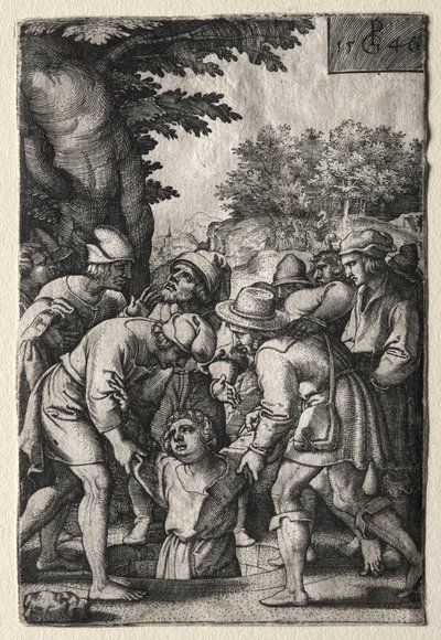 Joseph abaixou em um poço, 1546. de Georg Pencz