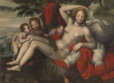 Leda e o cisne, meados do século XVI de Georg Pencz