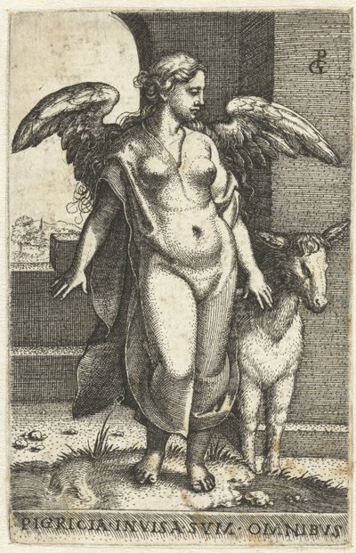 Preguiça (Pigritia acedia)
Pigricia invisa svm omnibvs (título sobre o objecto)
Seven Deadly Sins (título da série) de Georg Pencz