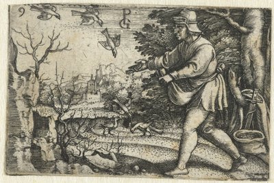 Parábola do semeador Vida de Cristo (título da série) de Georg Pencz