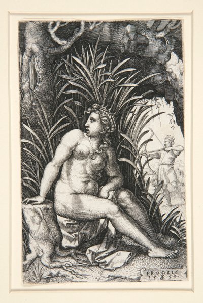 Prócris e Céfalo, da série As heroínas gregas de Georg Pencz
