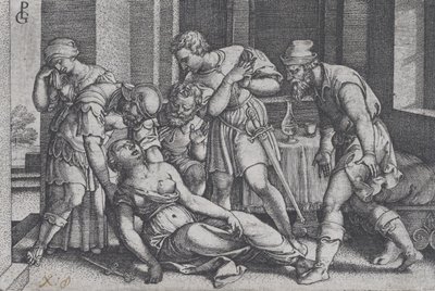 Suicídio de Lucretia, de Cenas da História Romana. de Georg Pencz