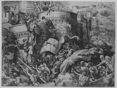 A captura de Cartagena por Cipião e suas tropas, 1539. de Georg Pencz