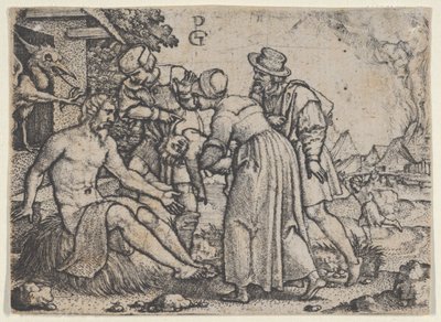 A Perseguição de Jó. de Georg Pencz