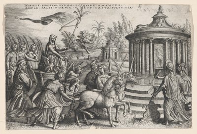 O triunfo da castidade sobre o amor, dos triunfos de Petrarca. de Georg Pencz