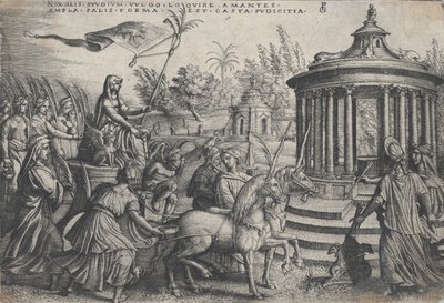 O triunfo da castidade sobre o amor, dos triunfos de Petrarca. de Georg Pencz