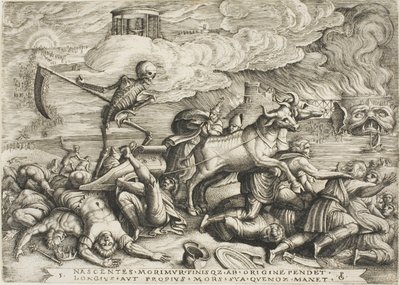 O Triunfo da Morte, placa cinco de Os Triunfos de Petrarca de Georg Pencz