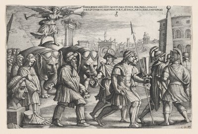 O triunfo da fama sobre a castidade, de Os triunfos de Petrarca. de Georg Pencz