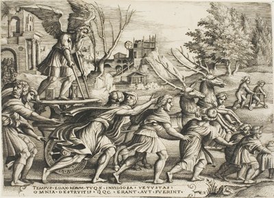O Triunfo do Tempo, placa quatro de Os Triunfos de Petrarca de Georg Pencz