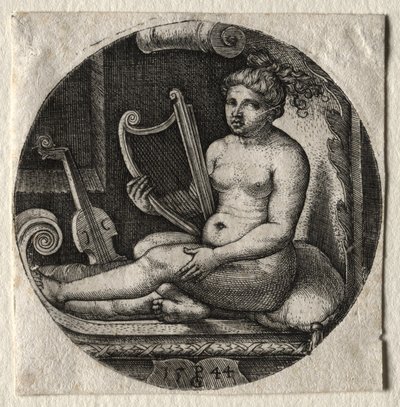 O harpista, 1544. de Georg Pencz