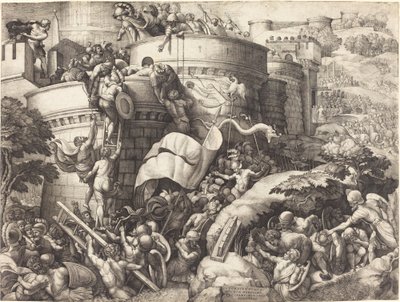A tomada de Cartagena de Georg Pencz after Giulio Romano
