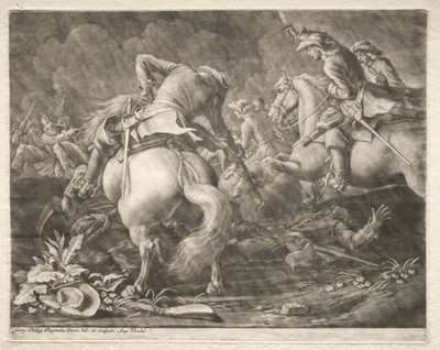 Escaramuças entre hussardos prussianos e húngaros. de Georg Philipp I Rugendas