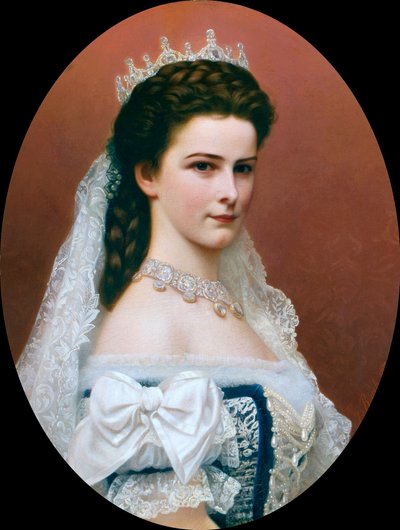 Retrato da imperatriz Elisabeth da Áustria (Sissi) (1837 - 1898) (pintura) de Georg Raab