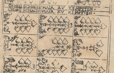 Folha de cartas de baralho, 1575-1600. de Georg Schachomair