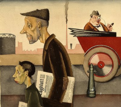 Portador de jornal. Por volta de 1921 de Georg Scholz