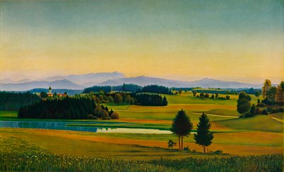 Paisagem em Staffelsee, c1931 de Georg Schrimpf