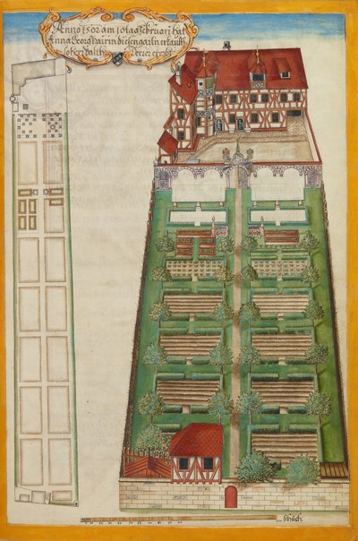 Residência e jardim de Magdalene Pairin em Nuremberga de Georg Strauch