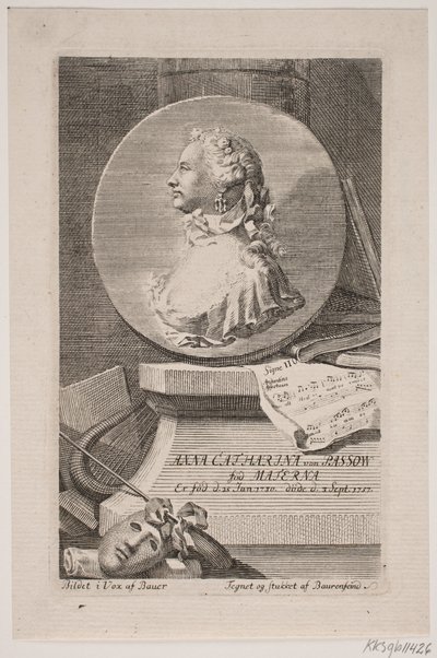A atriz Anna Catharina von Passow de Georg Vilhelm Baurenfeind