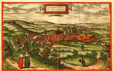 Blamont, Landkreis em França de Georg and Hogenberg Franz (1535 90) Braun