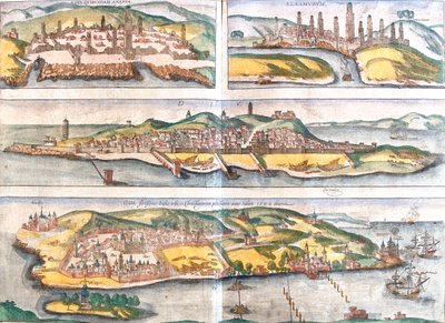 Casablanca, Azemmour, Diu, Goa, Marrocos, Índia de Georg and Hogenberg Franz (1535 90) Braun