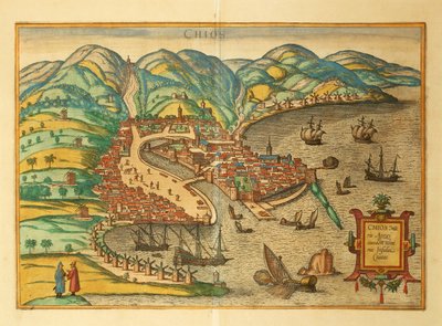 Chios de Civitates Orbis Terrarum de Georg Braun de Georg Braun and Hogenberg Franz