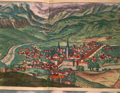 Cidade de Bressanone, de Civitates Orbis Terrarum, de Georg Braun de Georg Braun and Hogenberg Franz