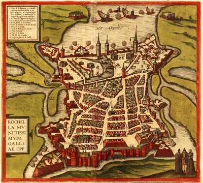 La Rochelle, Frankreich von Georg and Hogenberg Franz (1535-90) Braun